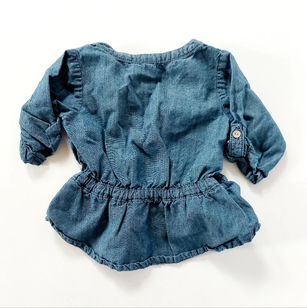 Denim/Chambray Peplum Shirt size 9 months Carters Infant Family‎ Photos